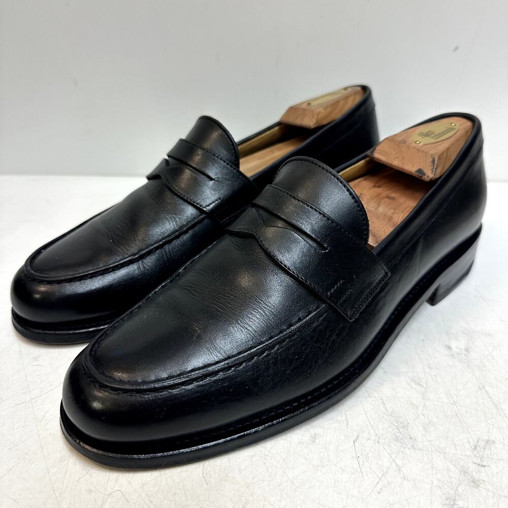 NEW HEELS Polo Ralph Lauren Penny Loafer Black Calf Weltline Made in Italy 9.5 D